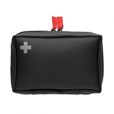 Logo trade corporate gifts image of: RCS recycled nubuck PU pouch  first aid set
