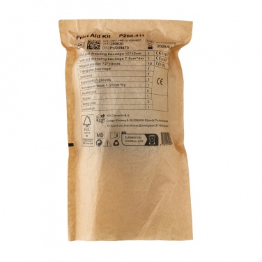 Logo trade promotional products image of: RCS recycled nubuck PU pouch  first aid set