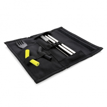 Logo trade promotional giveaways image of: Tierra 2pcs straw and cutlery set in pouch