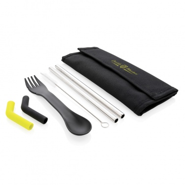 Logotrade promotional merchandise image of: Tierra 2pcs straw and cutlery set in pouch