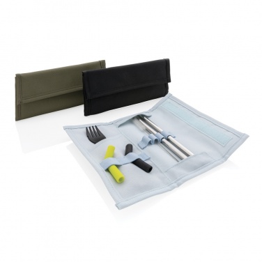 Logotrade promotional items photo of: Tierra 2pcs straw and cutlery set in pouch
