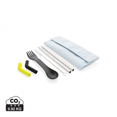 Logotrade promotional merchandise picture of: Tierra 2pcs straw and cutlery set in pouch