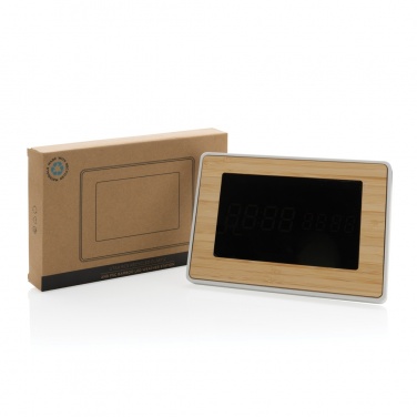 Logo trade promotional giveaways picture of: Utah RCS recycled plastic and bamboo LED clock