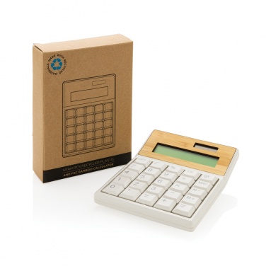 Logotrade promotional product picture of: Utah RCS recycled plastic and  bamboo calculator