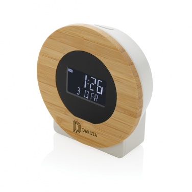 Logotrade promotional giveaway picture of: Utah RCS rplastic and bamboo LCD desk clock