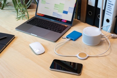 Logotrade promotional giveaways photo of: 3-in-1 cable with 5W bamboo wireless charger
