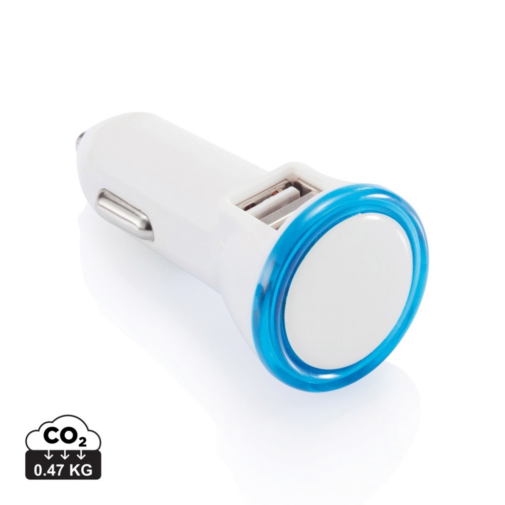 Logo trade promotional gifts image of: Powerful dual port car charger