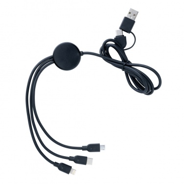 Logo trade promotional products picture of: RCS recycled TPE and recycled plastic 6-in-1 cable