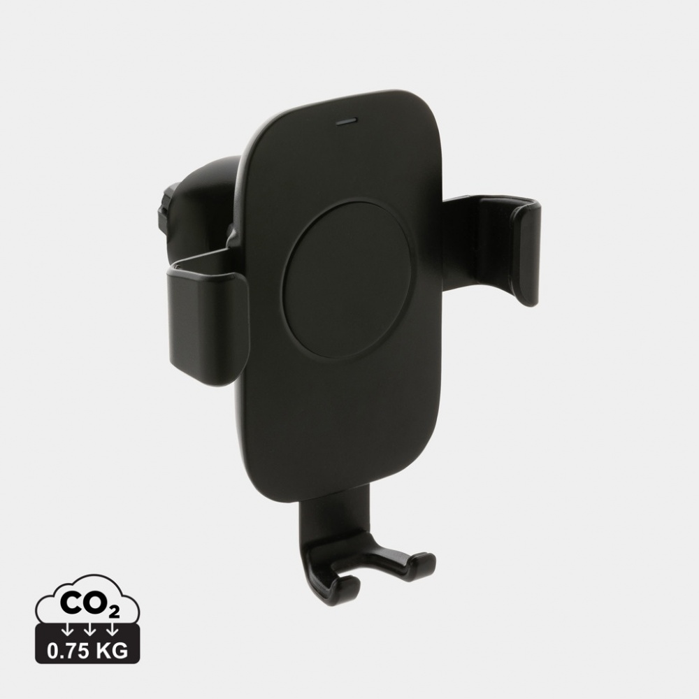 Logotrade promotional item picture of: RCS recycled plastic 10W wireless charging car holder