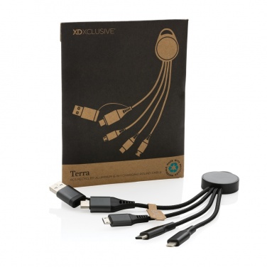 Logo trade promotional item photo of: Terra RCS recycled aluminium 6-in-1 charging cable