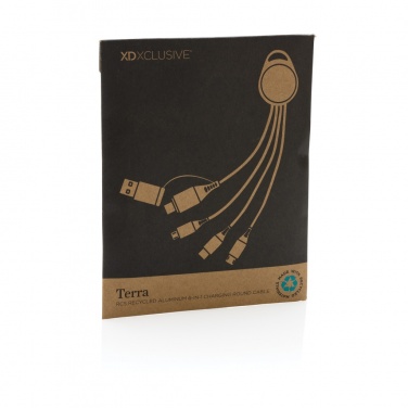 Logo trade advertising products image of: Terra RCS recycled aluminium 6-in-1 charging cable