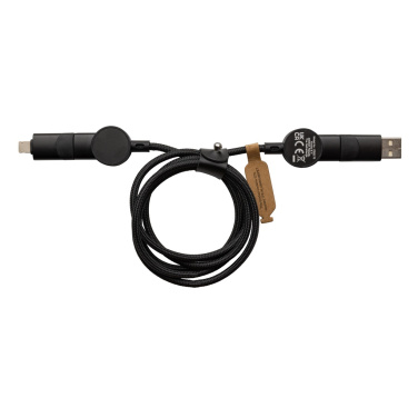 Logo trade promotional merchandise image of: Oakland RCS recycled plastic 6-in-1 fast charging 45W cable