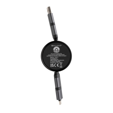 Logo trade advertising products image of: Terra RCS recycled aluminium retractable 6 in 1 cable