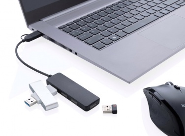 Logotrade promotional items photo of: RCS recycled plastic USB hub with dual input