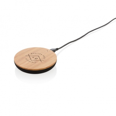 Logo trade business gifts image of: Bamboo X 5W wireless charger
