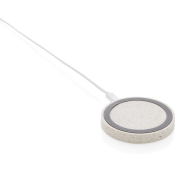 Logotrade promotional giveaway image of: Wheat Straw 5W round wireless charging pad