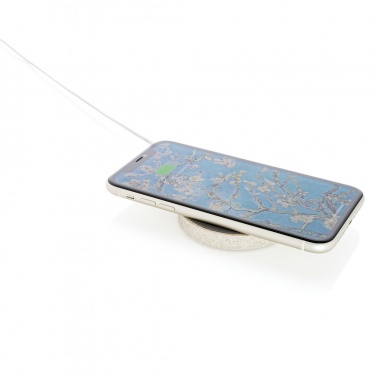 Logotrade promotional merchandise image of: Wheat Straw 5W round wireless charging pad