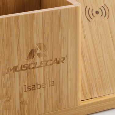 Logotrade promotional merchandise picture of: Calgary bamboo 10W wireless charger