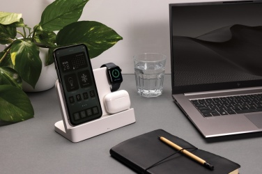 Logotrade promotional giveaway picture of: Joltz RCS recycled plastic dual 15W charger with iWatch slot