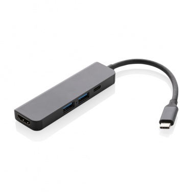 Logo trade promotional products picture of: Terra RCS recycled aluminum hub with HDMI input
