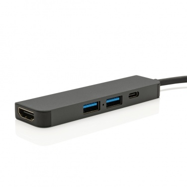 Logo trade promotional giveaways image of: Terra RCS recycled aluminum hub with HDMI input