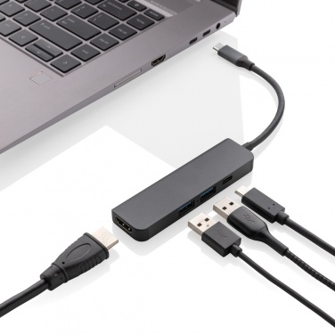 Logo trade promotional merchandise photo of: Terra RCS recycled aluminum hub with HDMI input