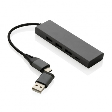 Logotrade promotional products photo of: Terra RCS recycled aluminium hub with 3 USB ports