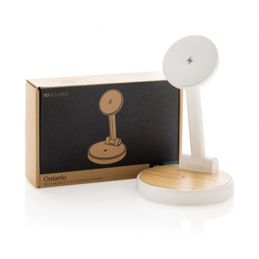 Logo trade corporate gift photo of: Ontario RCS rplastic 15W magnetic charging 2 in 1 stand