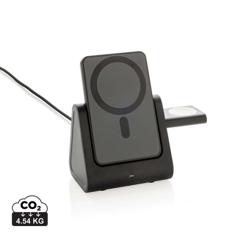 Logotrade promotional items photo of: Powerbase RCS recycled plastic 3 in 1 charger with powerbank