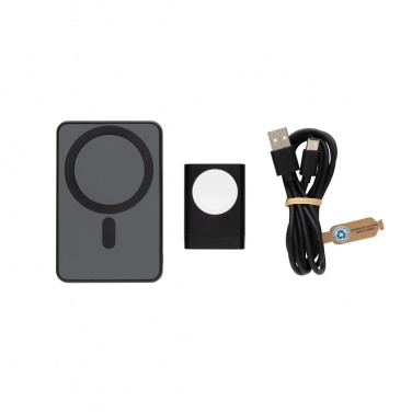 Logo trade promotional merchandise image of: Powerbase RCS recycled plastic 3 in 1 charger with powerbank