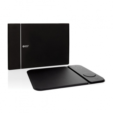 Logo trade corporate gifts image of: Swiss peak RCS recycled PU 15W 3 in 1 charging mousepad