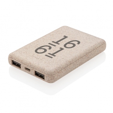 Logo trade advertising products picture of: Wheat Straw 5.000 mAh Pocket Powerbank