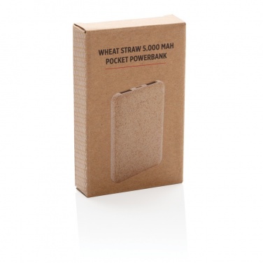 Logo trade promotional merchandise photo of: Wheat Straw 5.000 mAh Pocket Powerbank
