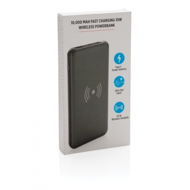 Logotrade promotional merchandise picture of: 10.000 mAh Fast Charging 10W Wireless Powerbank with PD