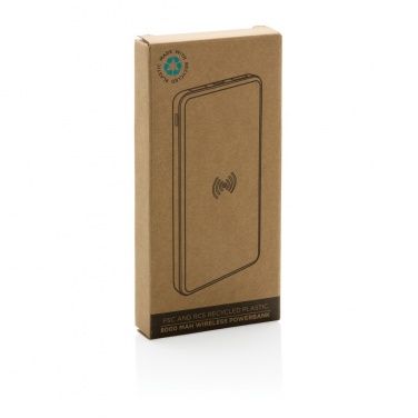 Logotrade promotional merchandise image of: RCS recycled plastic 8000 mAh Wireless Powerbank