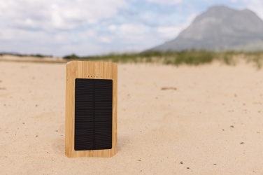 Logotrade advertising products photo of: Sunwick 10.000 mAh Bamboo solar powerbank