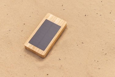 Logotrade promotional merchandise image of: Sunwick 10.000 mAh Bamboo solar powerbank