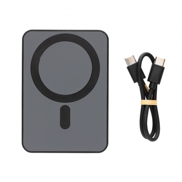 Logo trade promotional merchandise photo of: Magnetix RCS recycled plastic 5000 mah magnetic powerbank