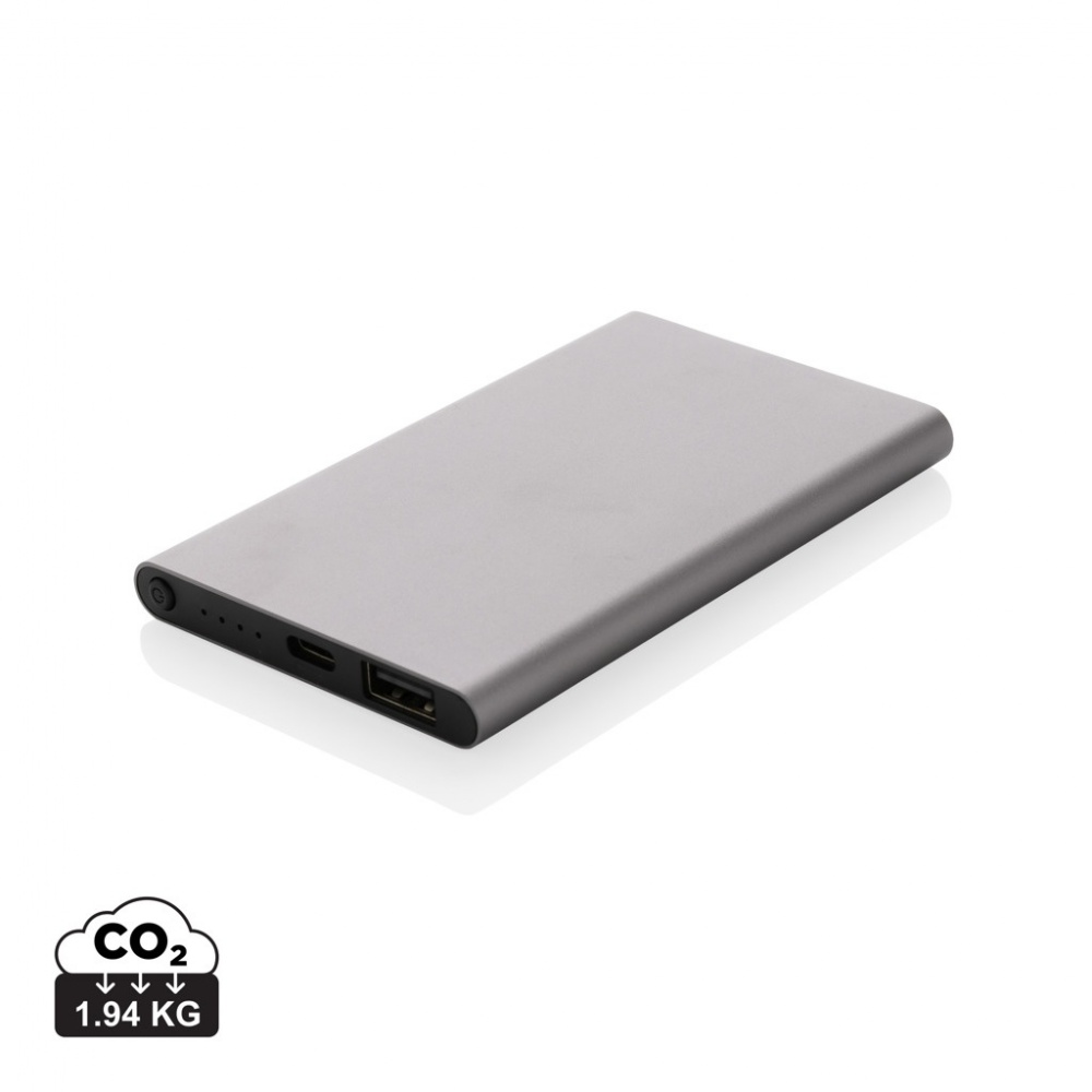Logo trade corporate gift photo of: RCS recycled plastic/aluminum 4000 mah powerbank with type C