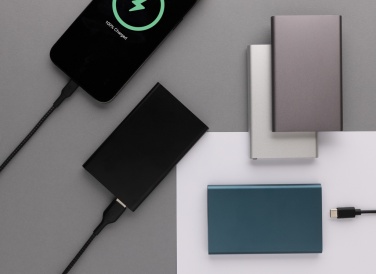 Logo trade advertising products image of: RCS recycled plastic/aluminum 4000 mah powerbank with type C