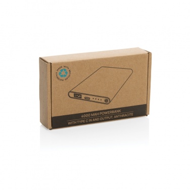 Logotrade promotional giveaways photo of: RCS recycled plastic/aluminum 4000 mah powerbank with type C