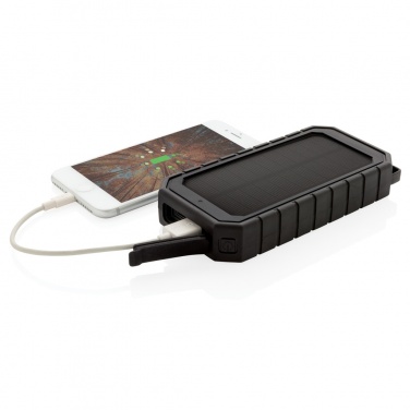Logotrade corporate gift image of: RCS recycled plastic Solar powerbank with 10W Wireless