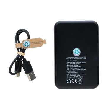 Logo trade promotional item photo of: RCS recycled plastic 5.000 mAh powerbank