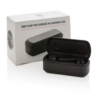 Logo trade advertising product photo of: Free Flow TWS earbuds in charging case