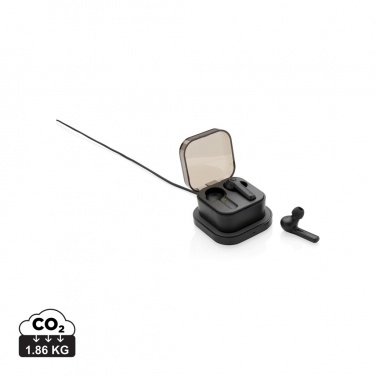 Logo trade business gift photo of: TWS earbuds in wireless charging case