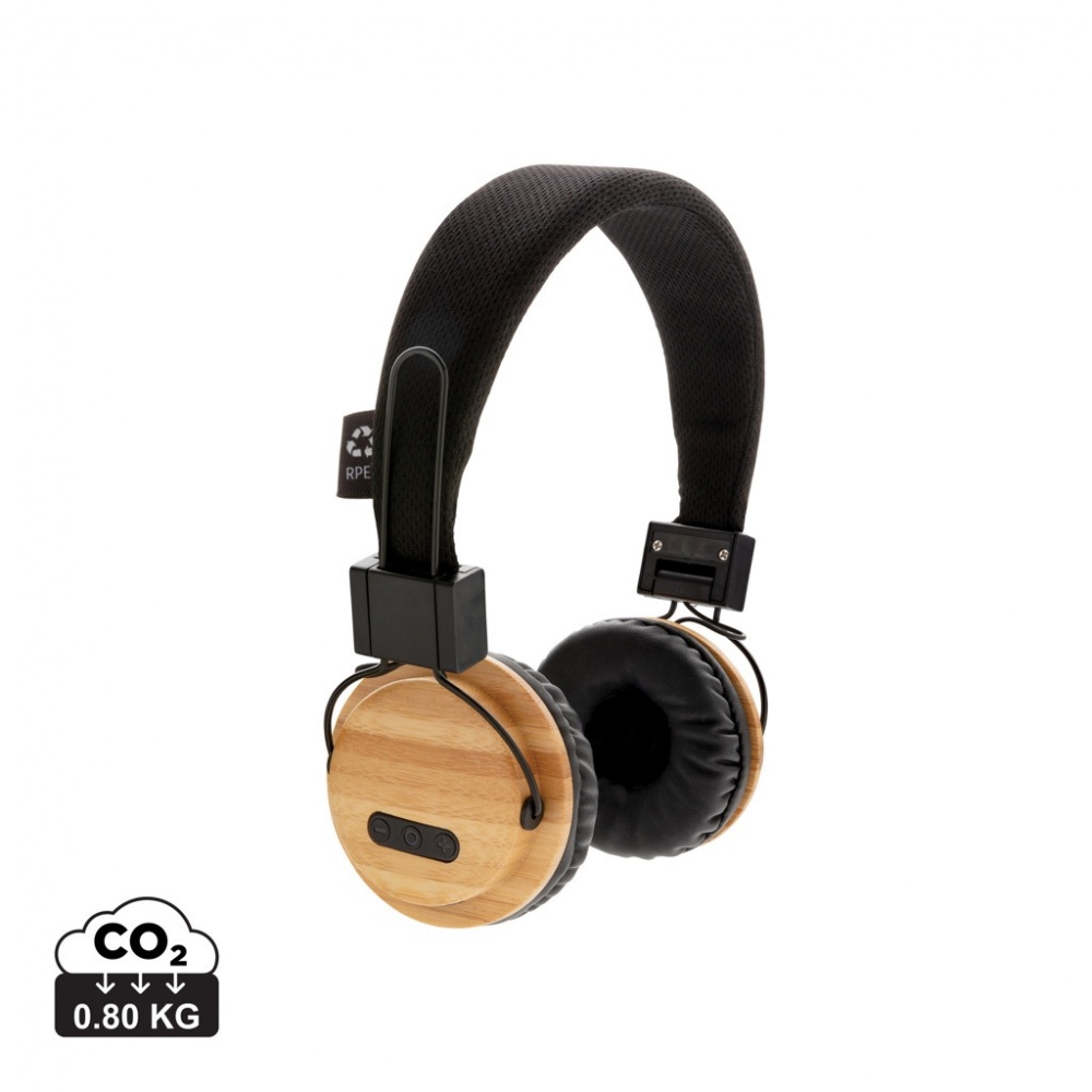 Logotrade business gift image of: Bamboo wireless headphone