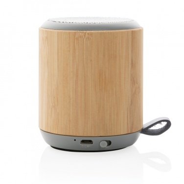 Logo trade corporate gift photo of: Bamboo and fabric 3W wireless speaker