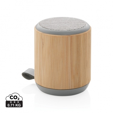 Logo trade promotional products picture of: Bamboo and fabric 3W wireless speaker
