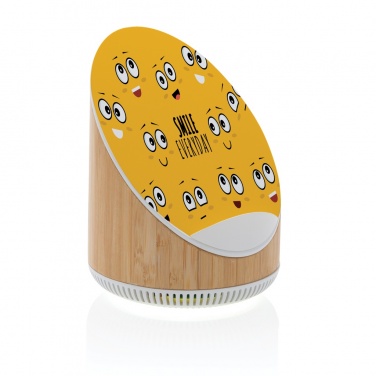 Logo trade corporate gift photo of: Ovate bamboo 5W speaker with 15W wireless charger