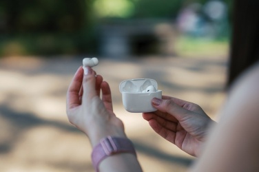 Logo trade advertising products image of: RCS recycled plastic Liberty Pro wireless earbuds